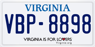 VA license plate VBP8898