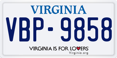 VA license plate VBP9858