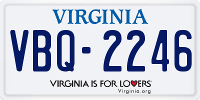 VA license plate VBQ2246