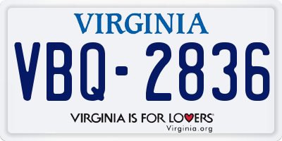 VA license plate VBQ2836