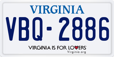 VA license plate VBQ2886
