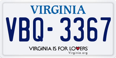VA license plate VBQ3367