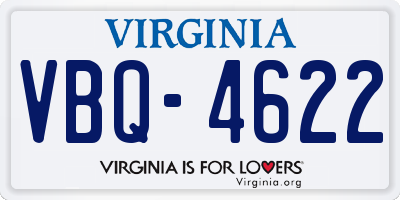 VA license plate VBQ4622