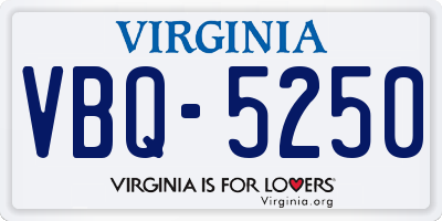 VA license plate VBQ5250