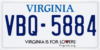 VA license plate VBQ5884
