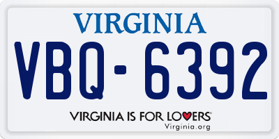 VA license plate VBQ6392