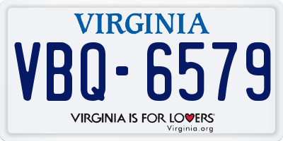 VA license plate VBQ6579