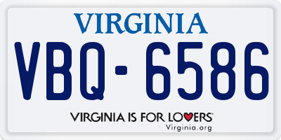 VA license plate VBQ6586