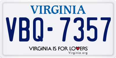 VA license plate VBQ7357