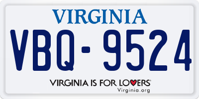 VA license plate VBQ9524