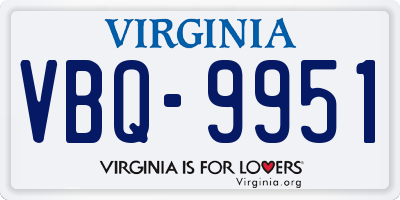 VA license plate VBQ9951