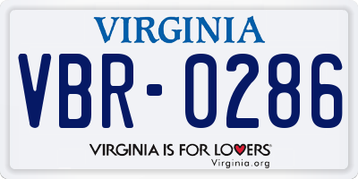 VA license plate VBR0286