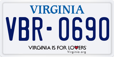 VA license plate VBR0690