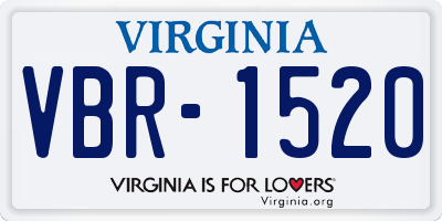 VA license plate VBR1520
