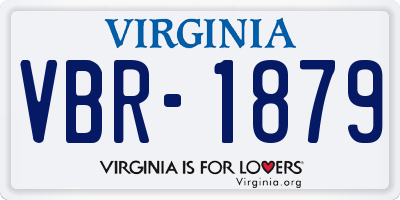 VA license plate VBR1879
