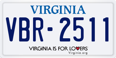 VA license plate VBR2511