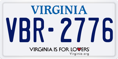 VA license plate VBR2776