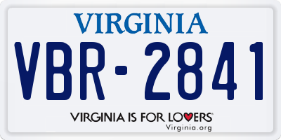 VA license plate VBR2841
