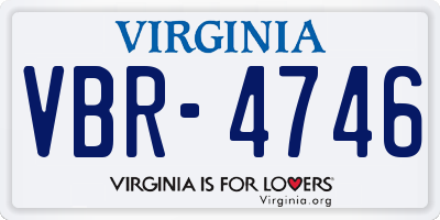 VA license plate VBR4746