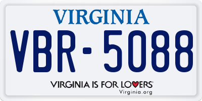 VA license plate VBR5088