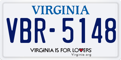 VA license plate VBR5148