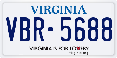 VA license plate VBR5688