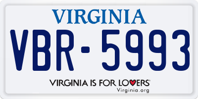 VA license plate VBR5993