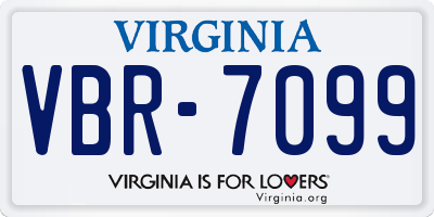 VA license plate VBR7099