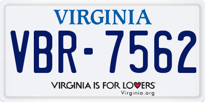 VA license plate VBR7562