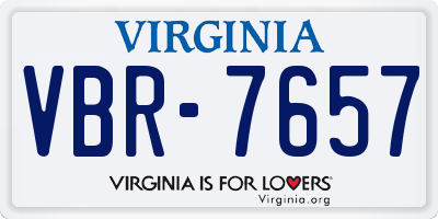 VA license plate VBR7657