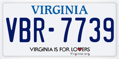 VA license plate VBR7739