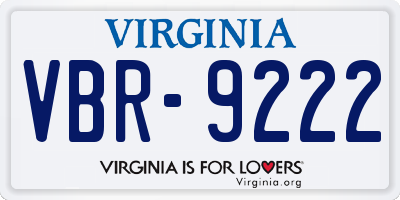 VA license plate VBR9222