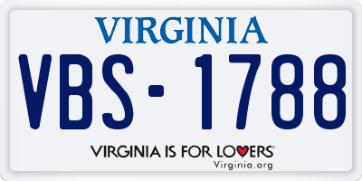 VA license plate VBS1788