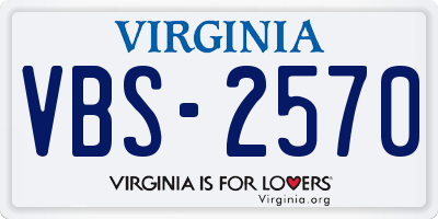 VA license plate VBS2570