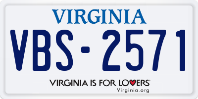 VA license plate VBS2571