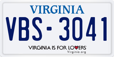 VA license plate VBS3041