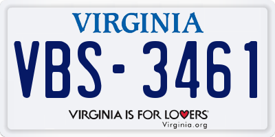 VA license plate VBS3461