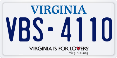 VA license plate VBS4110