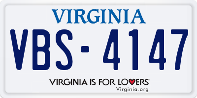 VA license plate VBS4147