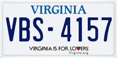 VA license plate VBS4157