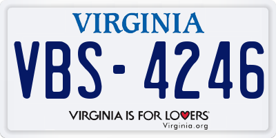 VA license plate VBS4246