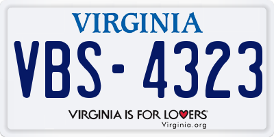 VA license plate VBS4323