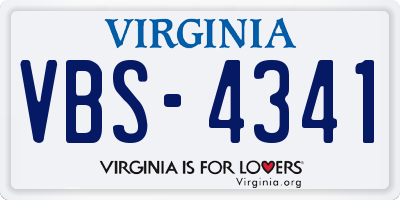 VA license plate VBS4341
