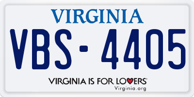 VA license plate VBS4405