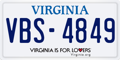 VA license plate VBS4849