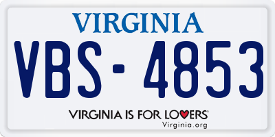 VA license plate VBS4853