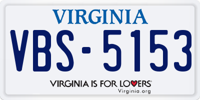 VA license plate VBS5153