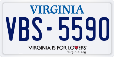 VA license plate VBS5590