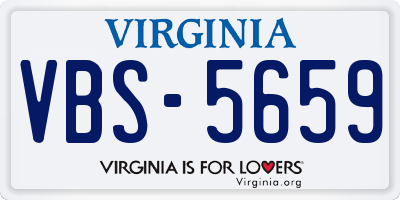 VA license plate VBS5659