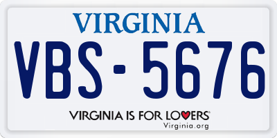 VA license plate VBS5676